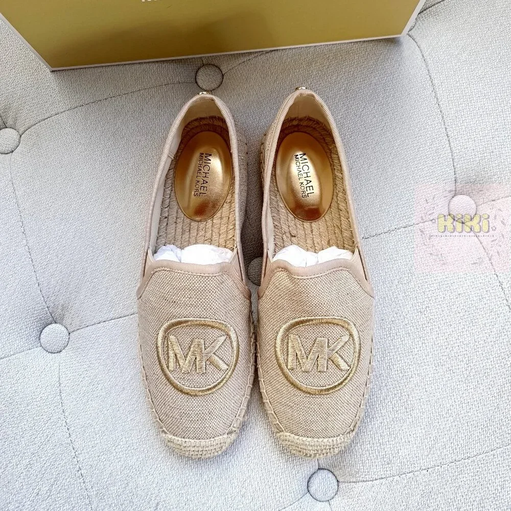 Michael Kors Hastings Metallic Canvas Espadrille size 6.5 49S5HTFP3D